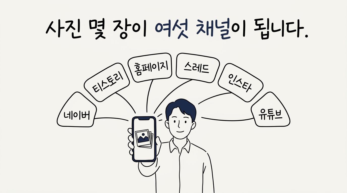 사진 몇 장이 여섯 채널이 됩니다