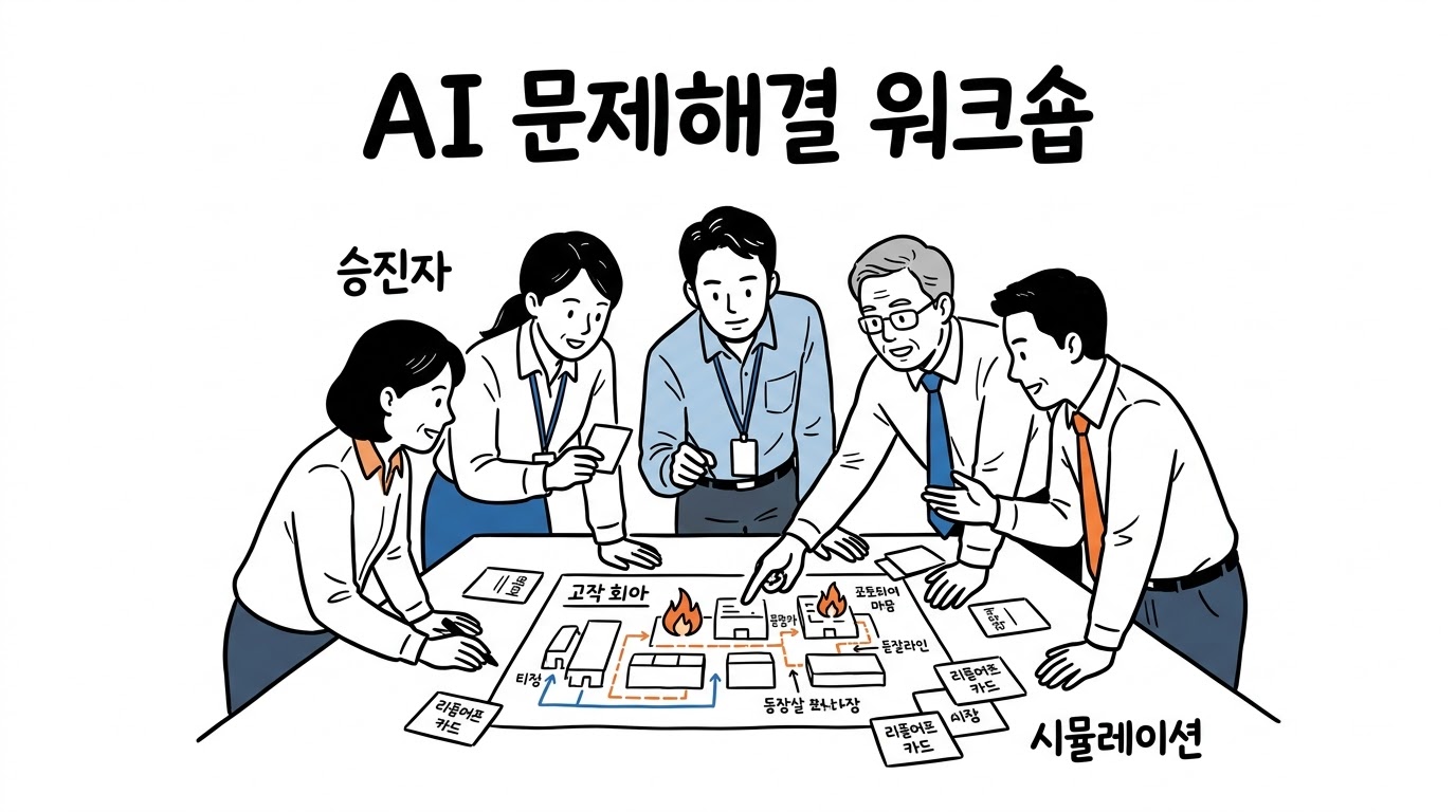 AI 활용 문제해결 교육, 승진자 과정에서 뭘 배우나 (K사 화재 시뮬레이션 워크숍 후기)